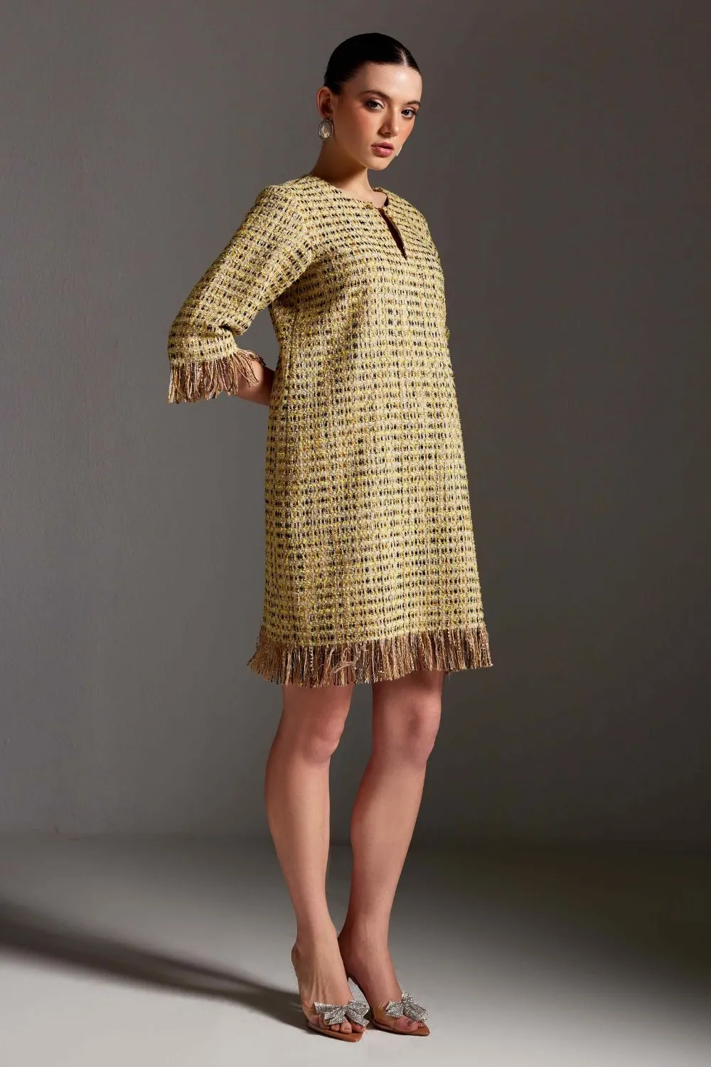 Lemon Zest Tweed Dress