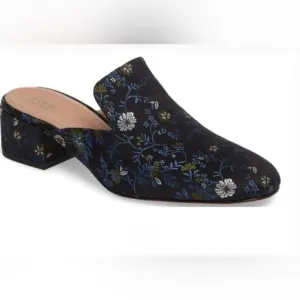 Lewit Bianca Embroidered Loafer Mule