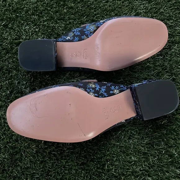 Lewit Bianca Embroidered Loafer Mule