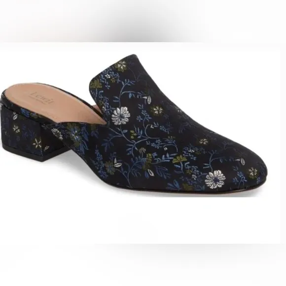 Lewit Bianca Embroidered Loafer Mule