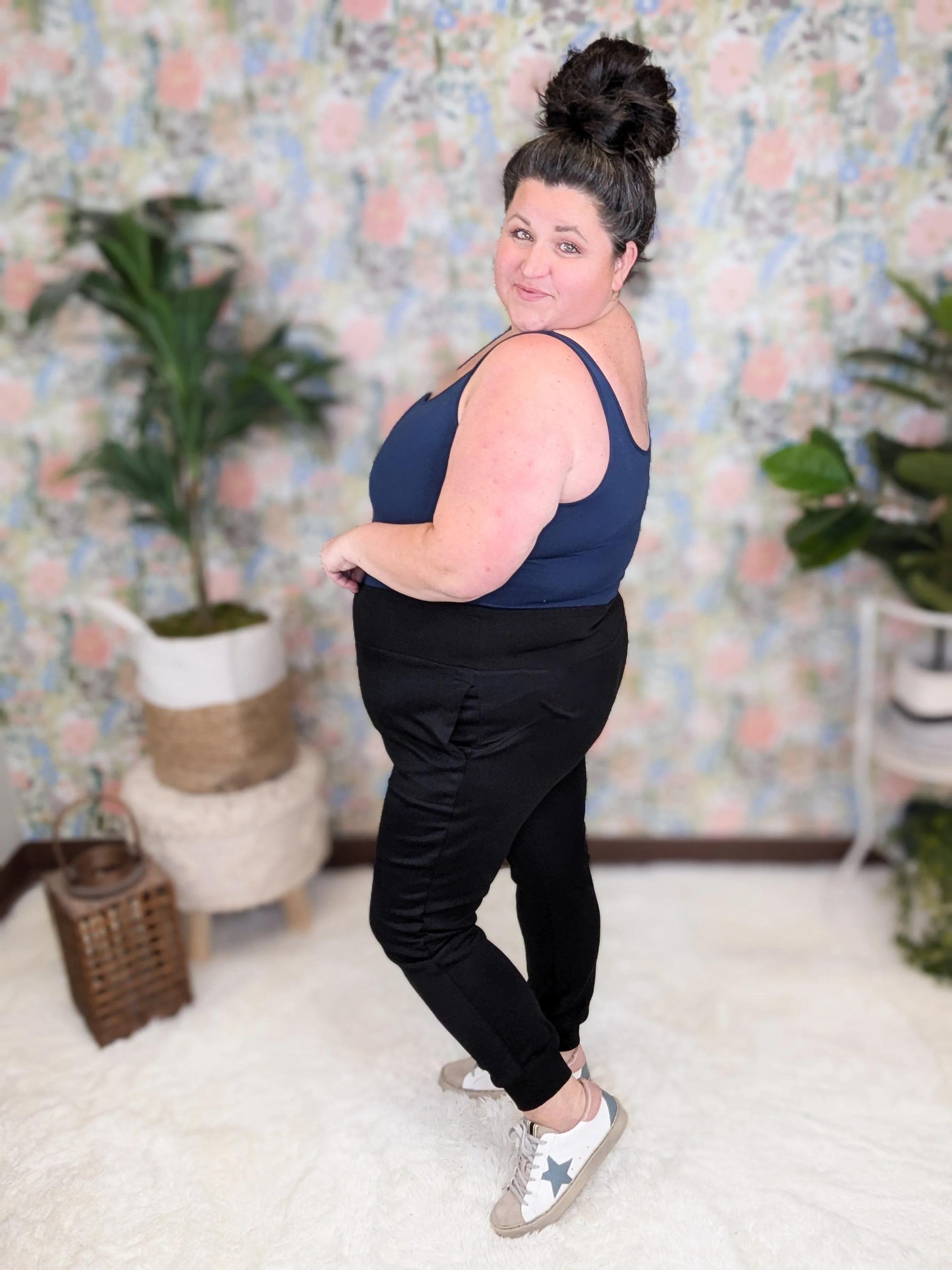 Libby Luxe High Rise Black Joggers w/Pockets