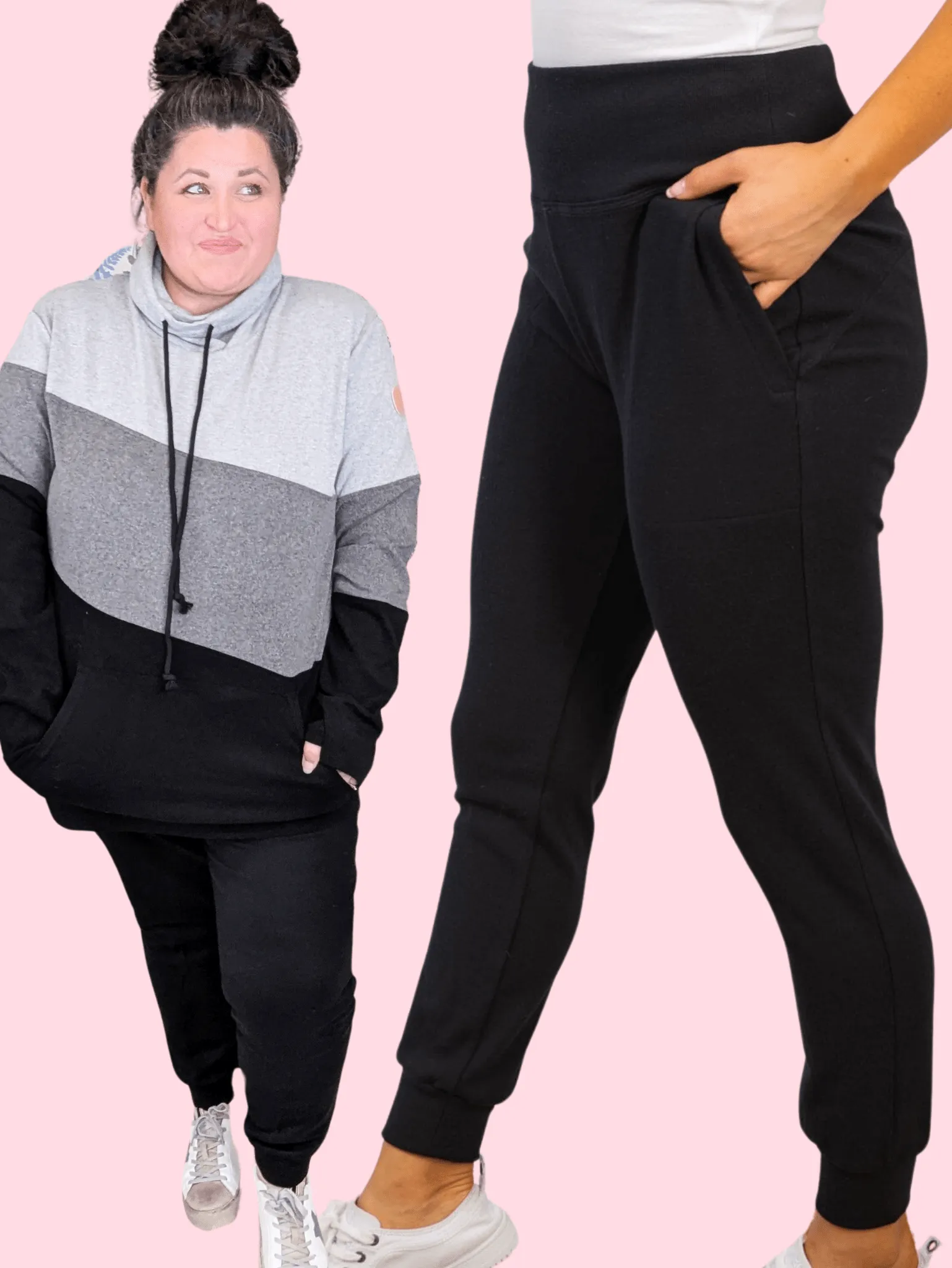 Libby Luxe High Rise Black Joggers w/Pockets