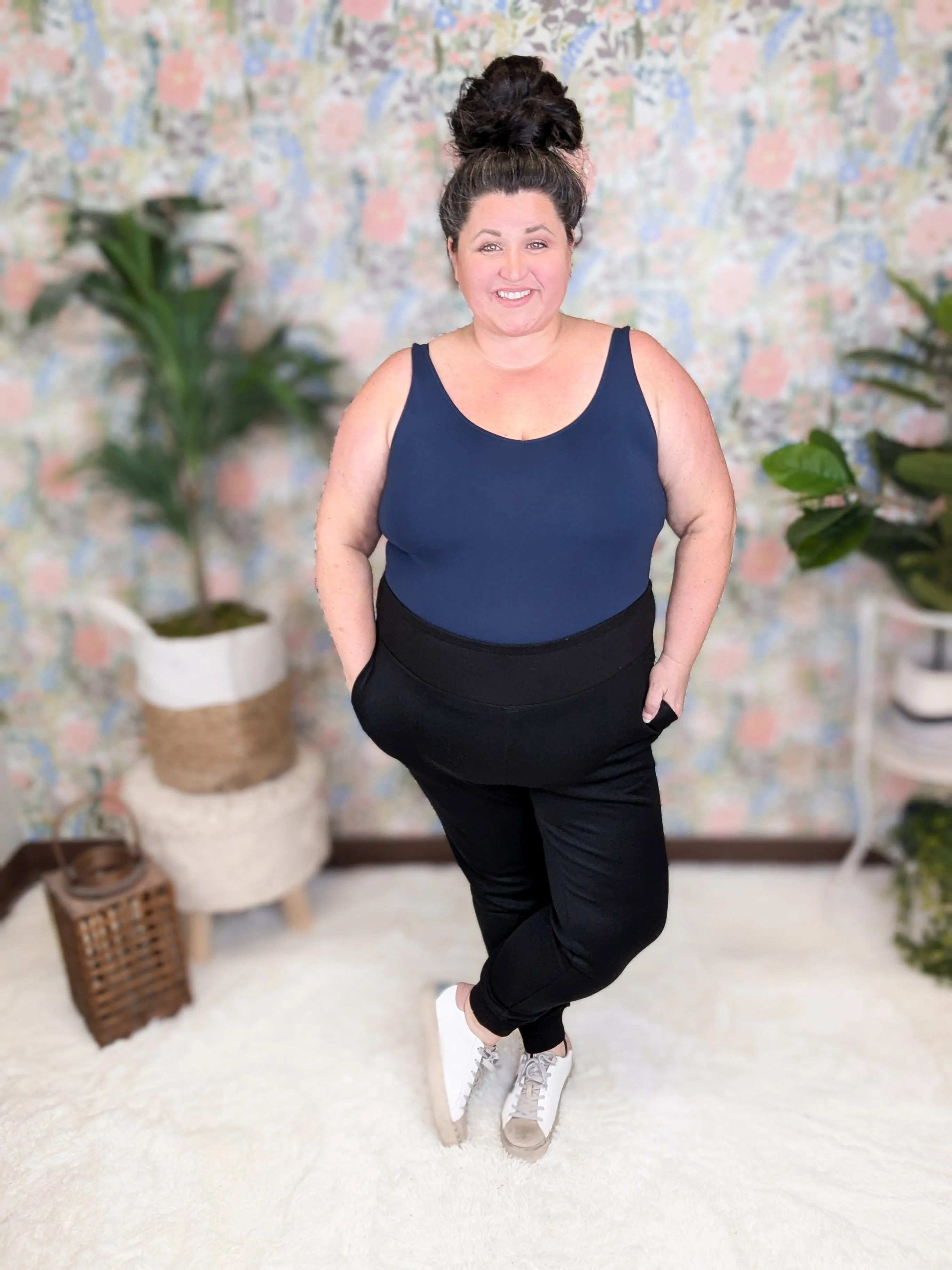 Libby Luxe High Rise Black Joggers w/Pockets