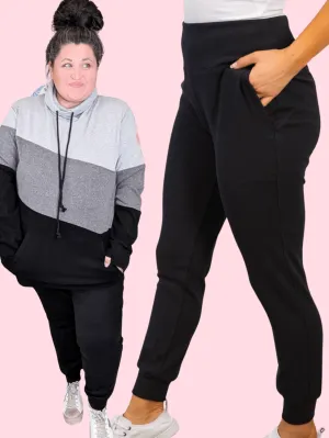 Libby Luxe High Rise Black Joggers w/Pockets