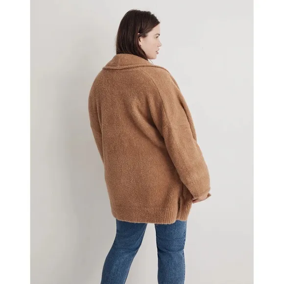 Madewell Plus Gallatin Shawl-Collar Cardigan Sweater-Tan-3X