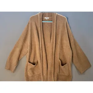 Madewell Plus Gallatin Shawl-Collar Cardigan Sweater-Tan-3X