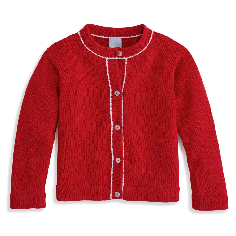 Mae Cardigan -- Red w/ White