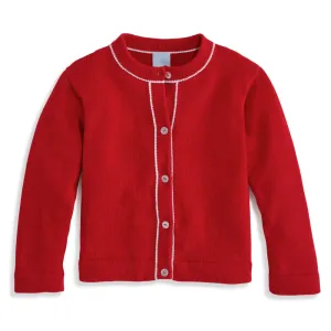 Mae Cardigan -- Red w/ White