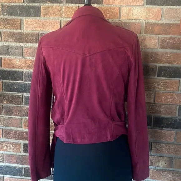 Main Strip Burgundy Fringe Jacket