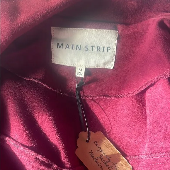 Main Strip Burgundy Fringe Jacket