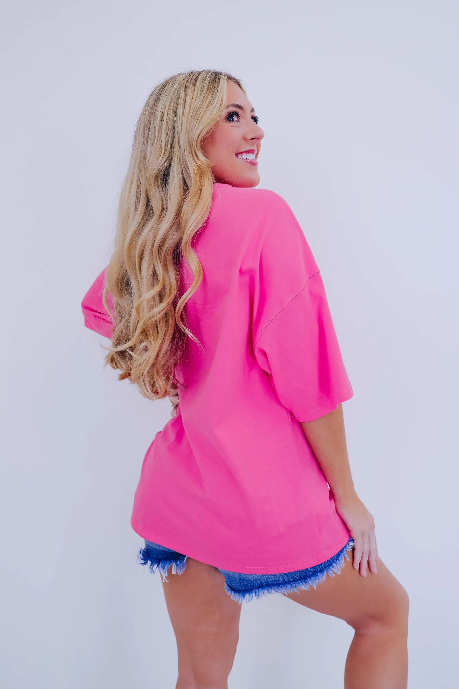Mama Sequin Embroidered Top - Pink Multi