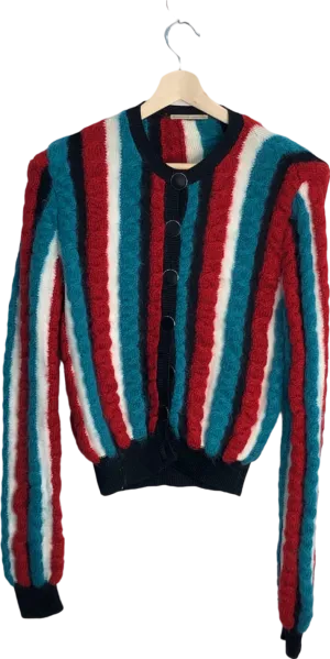 Marco De Vincenzo Multicolour Striped Cardigan UK 10