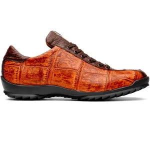 Marco Di Milano Saulo Brandy/Brown Exotic Ostrich and Alligator Casual Sneakers