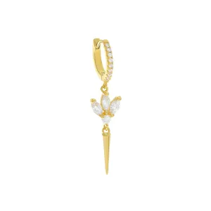 Marquise Trio Cluster Spike Drop Huggie Earring