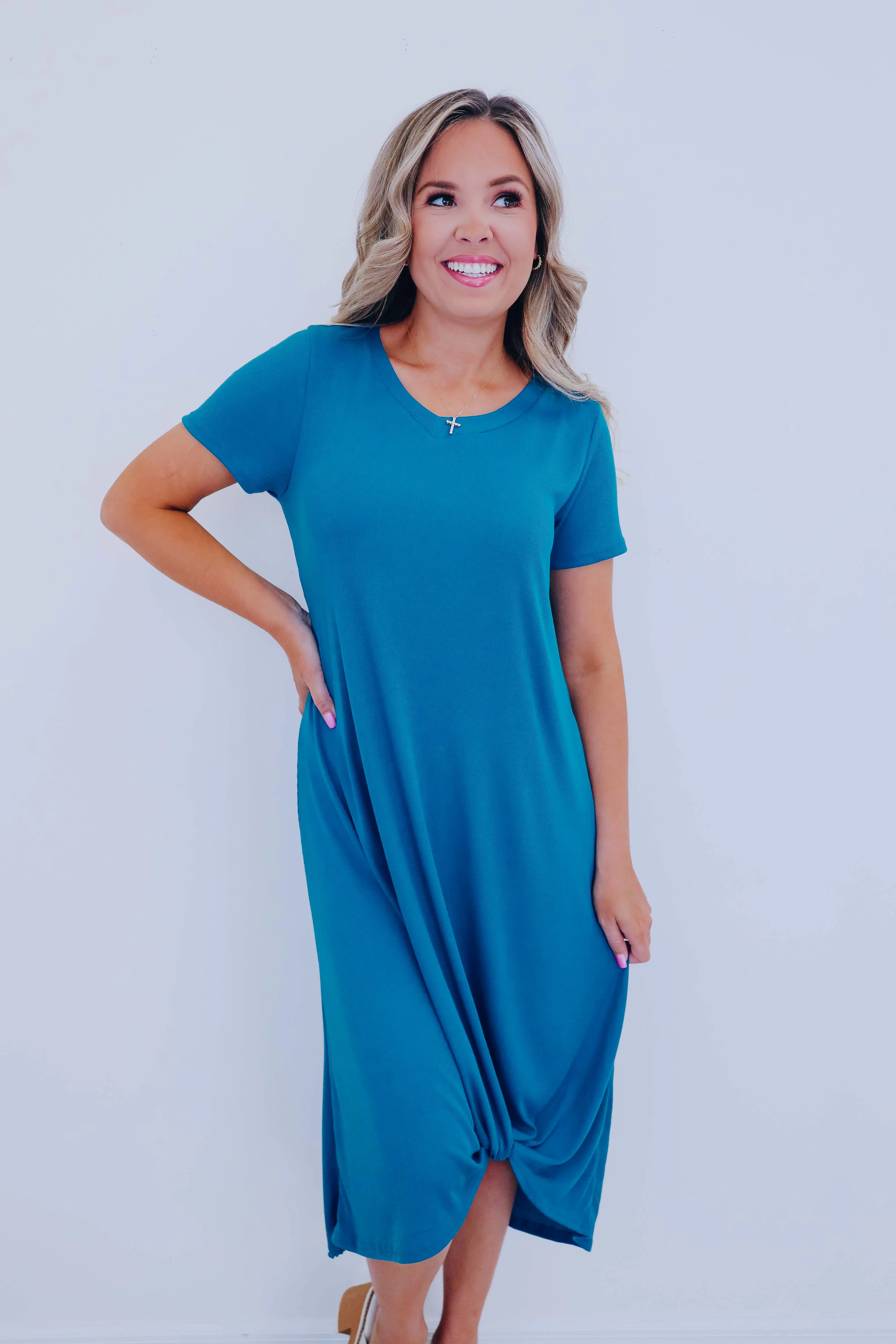 Melody Knotted Midi T-Shirt Dress
