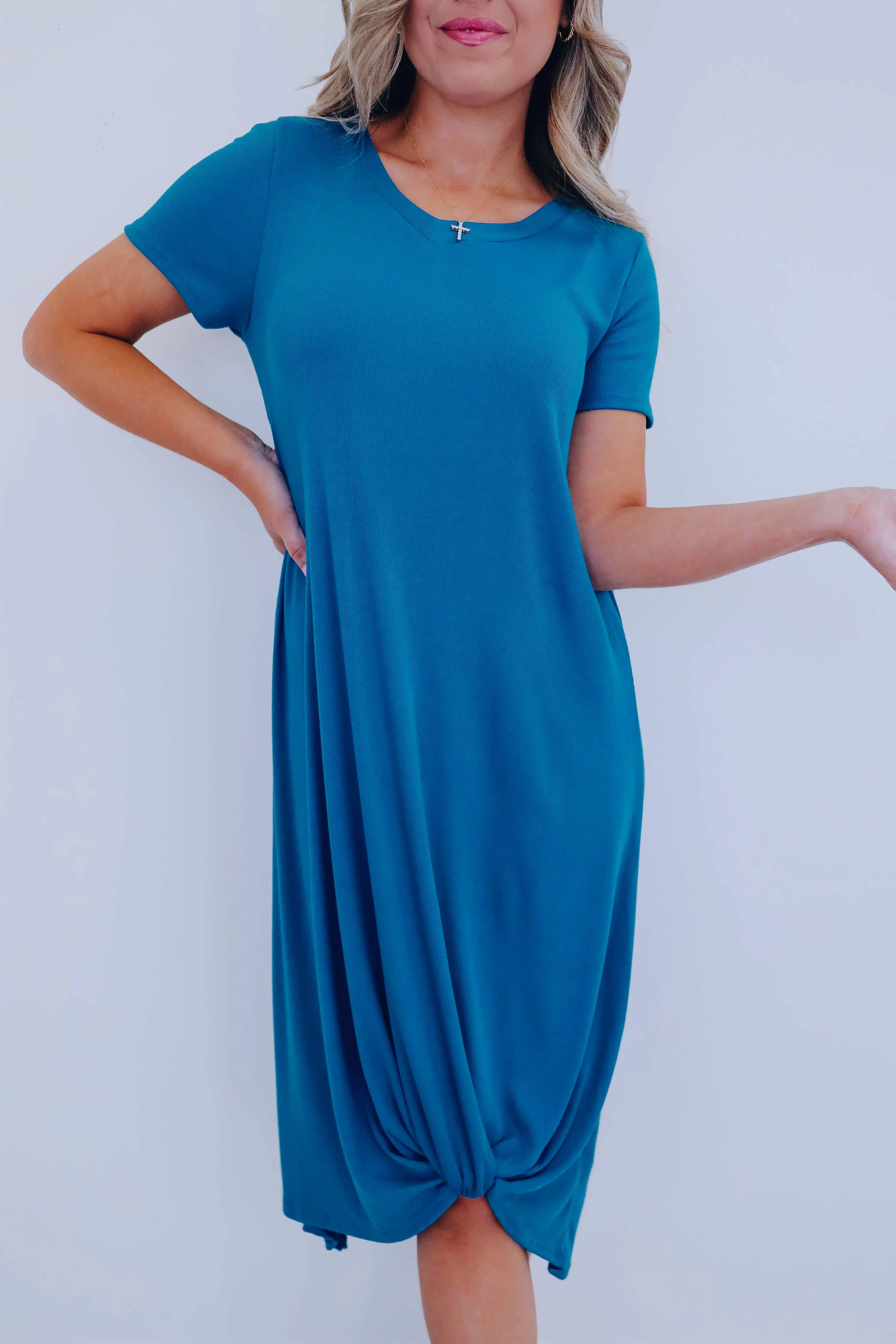 Melody Knotted Midi T-Shirt Dress