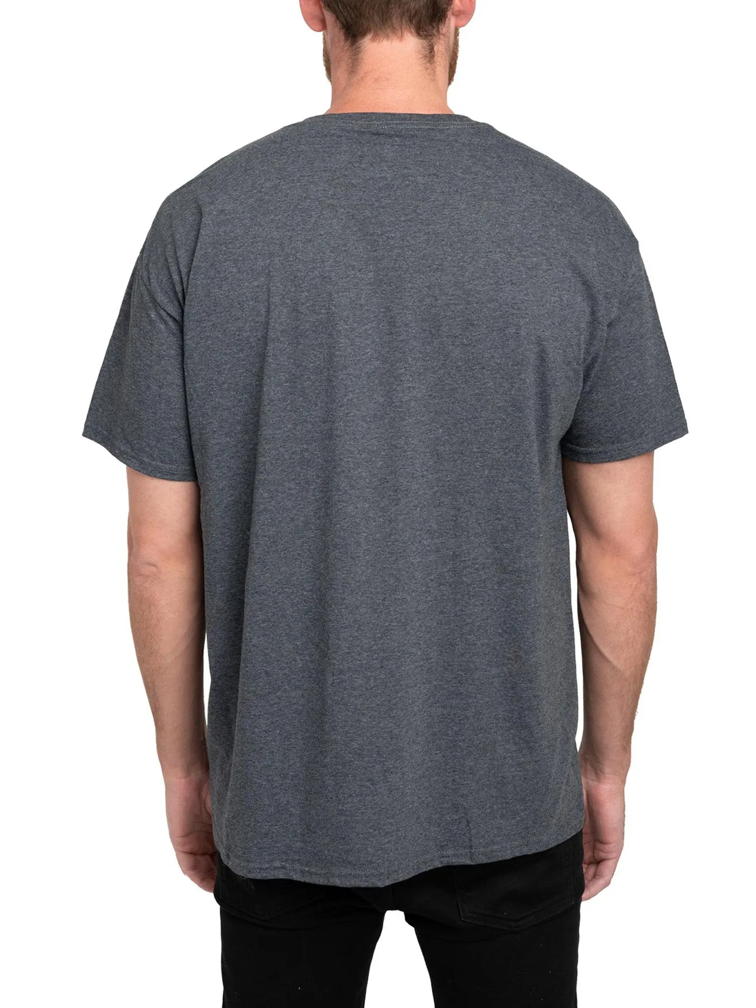 Men's Big & Tall Mickey Mouse T-Shirt Varsity Script Dark Heather Gray