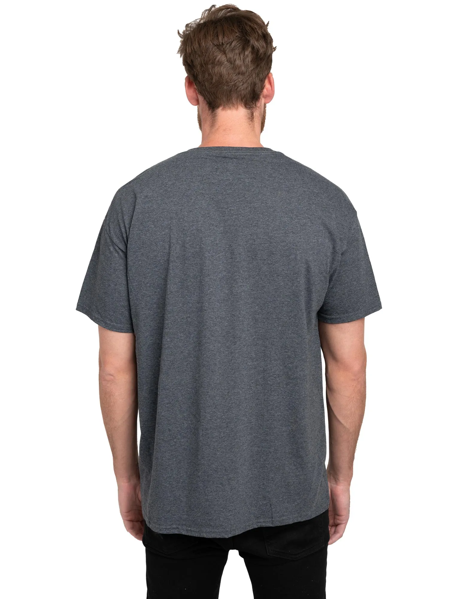 Men's Big & Tall Mickey Mouse T-Shirt Varsity Script Dark Heather Gray