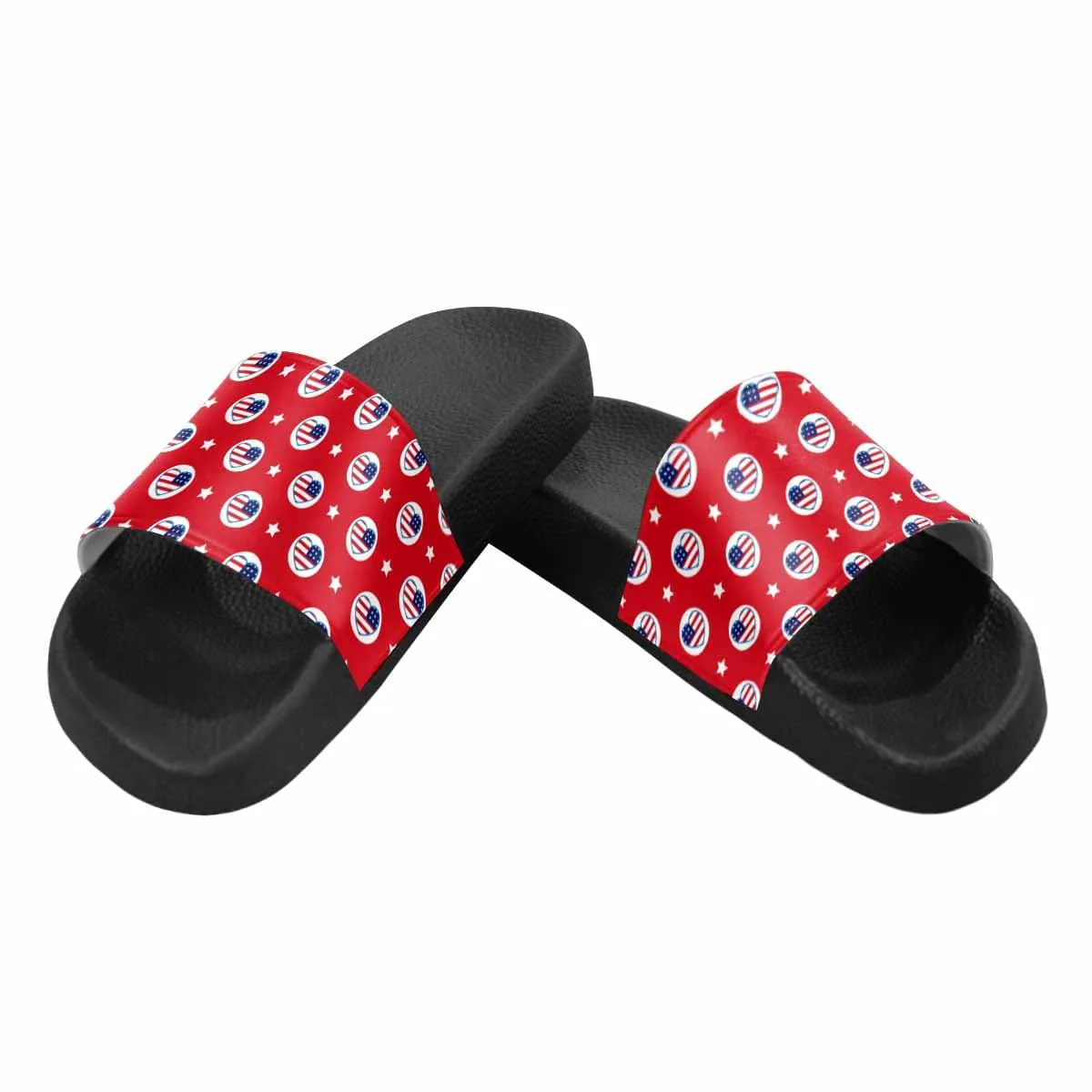 Mens Slide Sandals - Stars and Stripes - Red White and Blue Flags