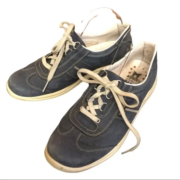 Mephisto Runoff leather sneakers size 7 1/2 laser air jet system blue lace up