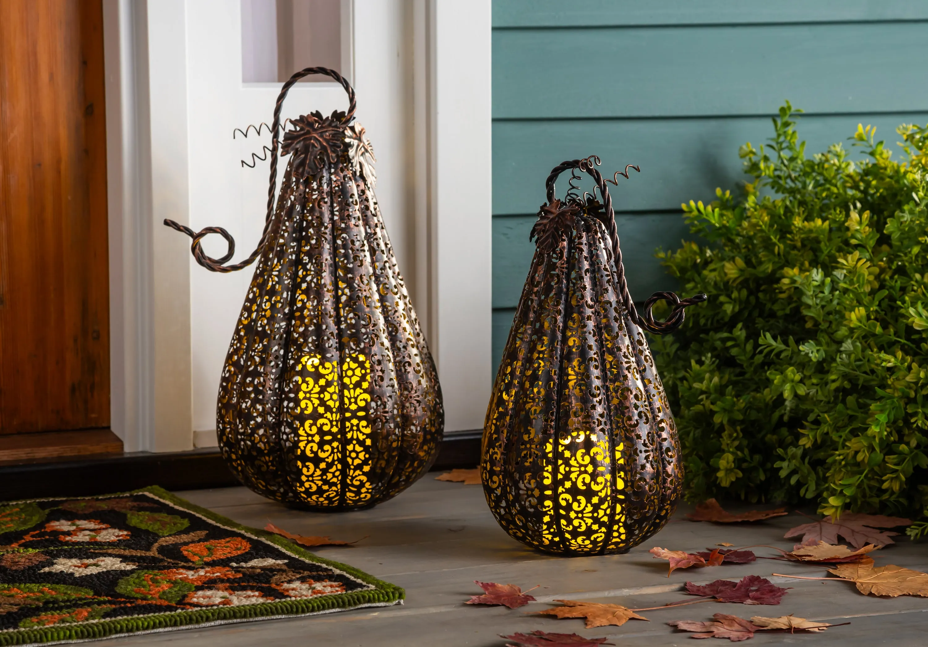 Metal Pumpkin Lantern Small,pha328