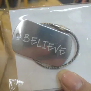 Metal Tag "Believe" (Modern Silver)