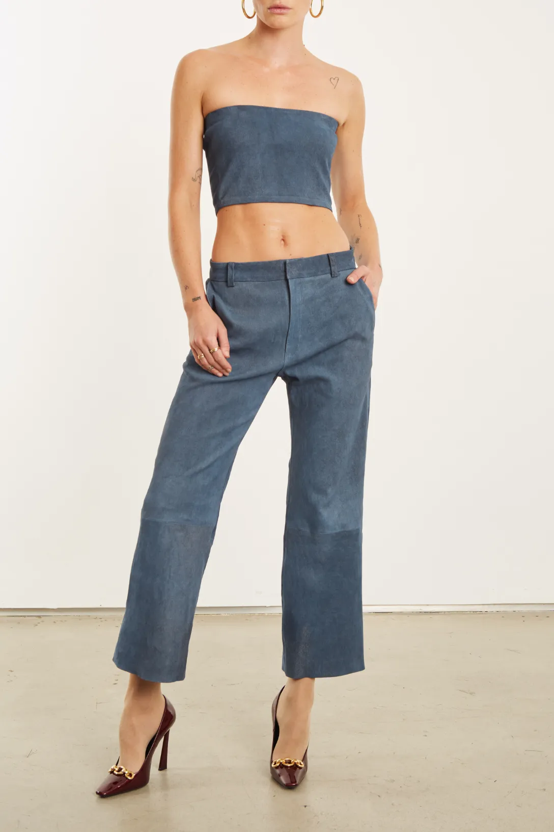 Micro Tube Top | Suede Denim