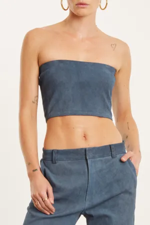 Micro Tube Top | Suede Denim