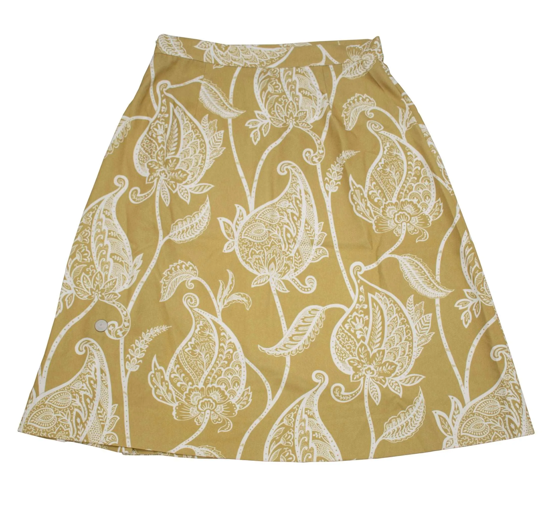Midi Wide Skirt with Hem Fringes - Side Buttoned