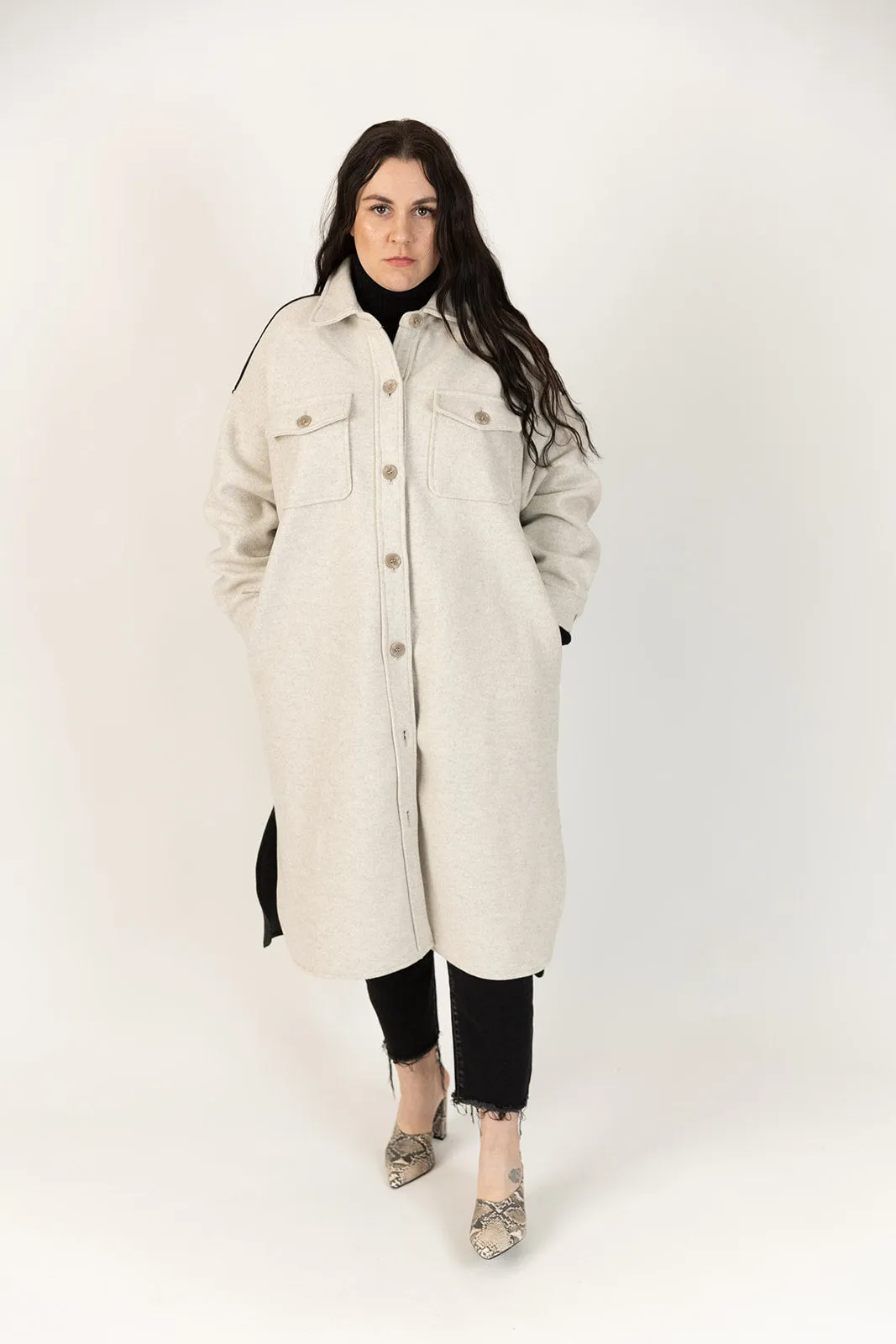Milana Color Block Midi Coat