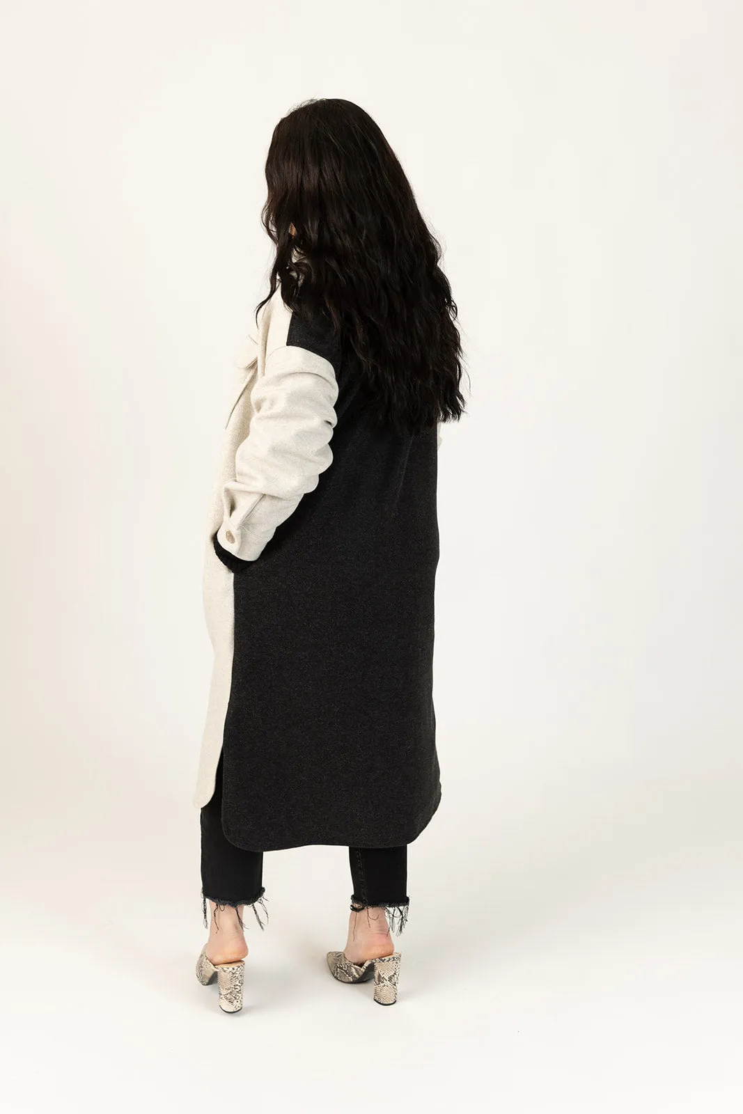 Milana Color Block Midi Coat