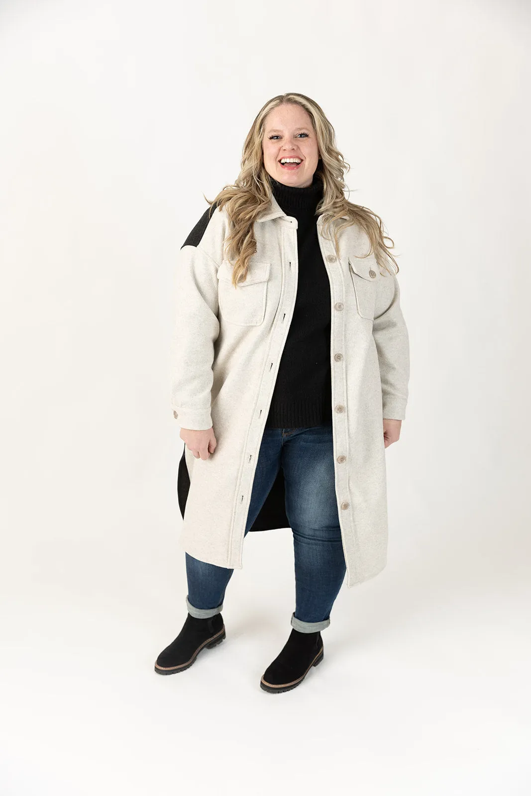 Milana Color Block Midi Coat