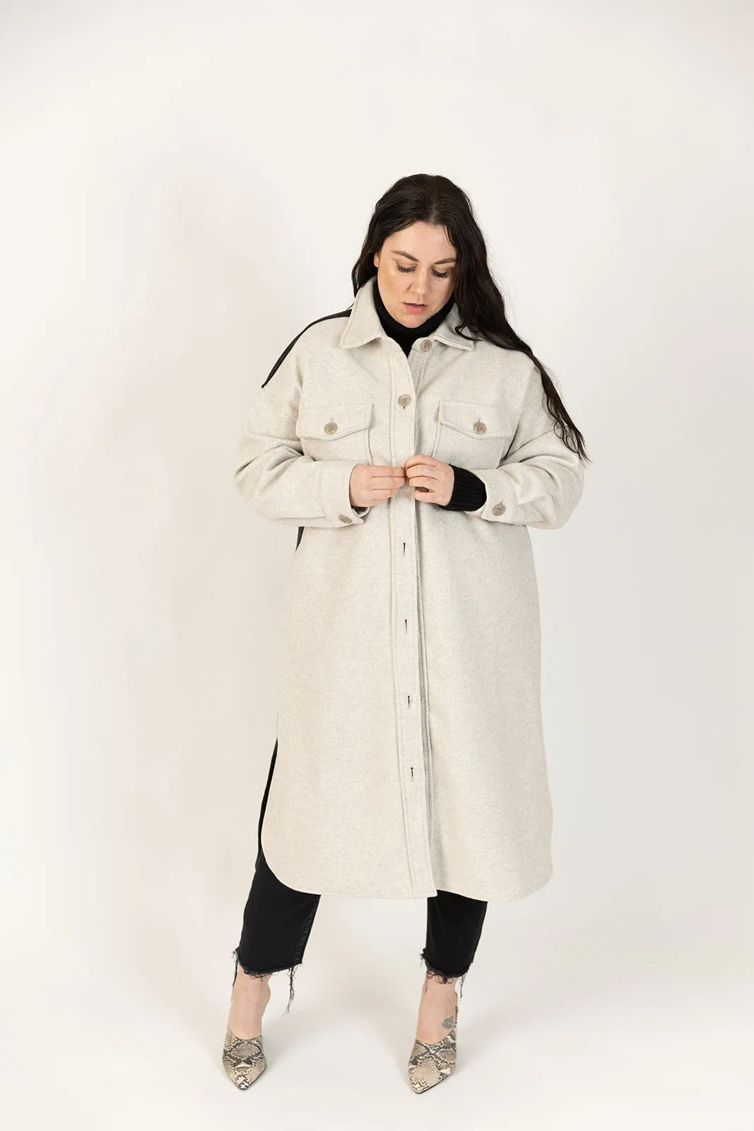 Milana Color Block Midi Coat
