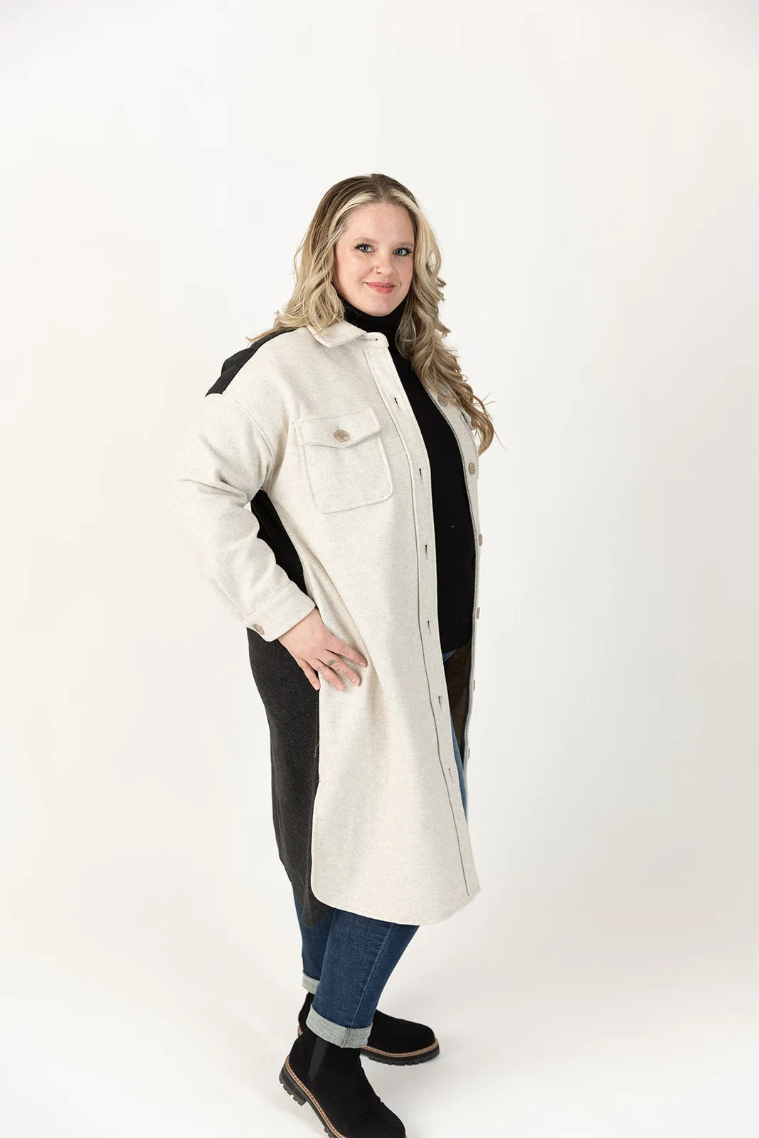 Milana Color Block Midi Coat