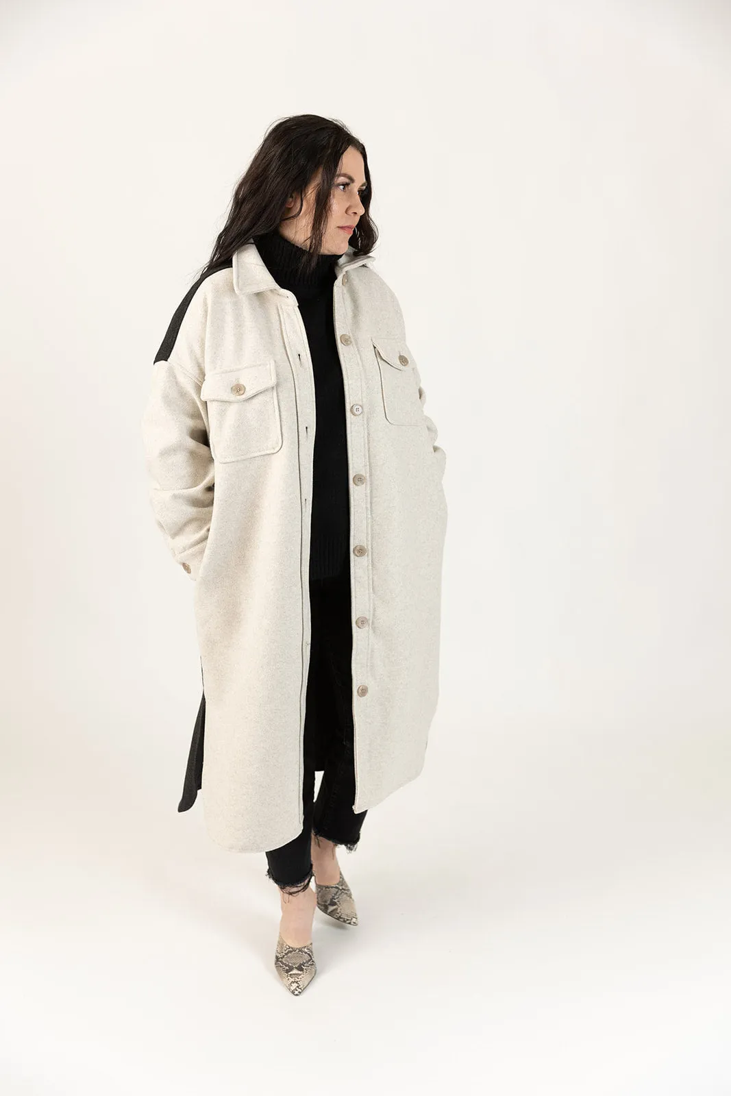 Milana Color Block Midi Coat