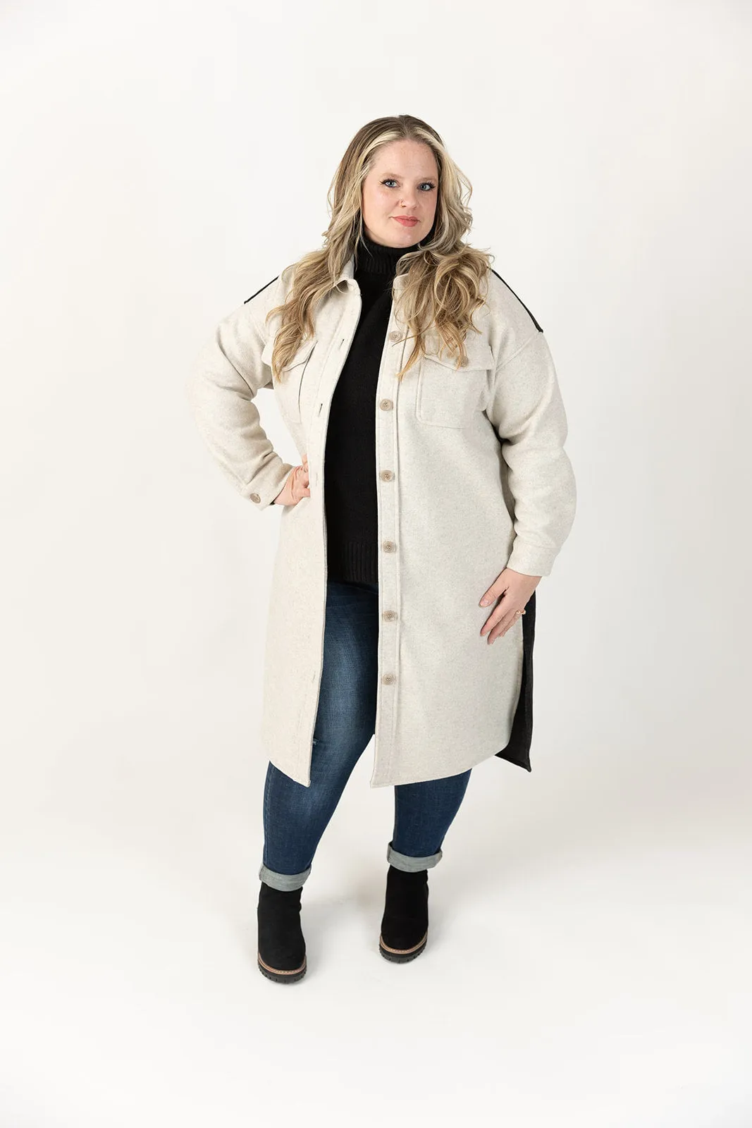 Milana Color Block Midi Coat