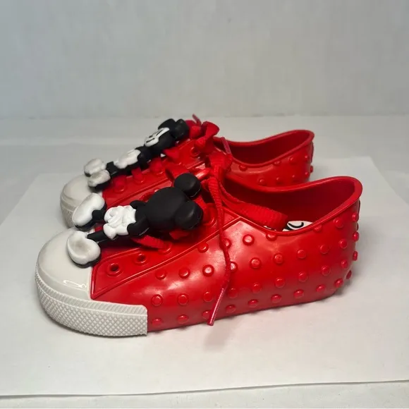 Mini Melissa Polibolha Sneakers Mickey Mouse Bubble PVC Red Toddler Girls 9