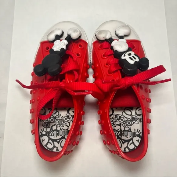 Mini Melissa Polibolha Sneakers Mickey Mouse Bubble PVC Red Toddler Girls 9