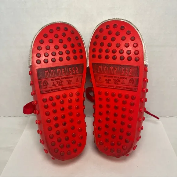Mini Melissa Polibolha Sneakers Mickey Mouse Bubble PVC Red Toddler Girls 9