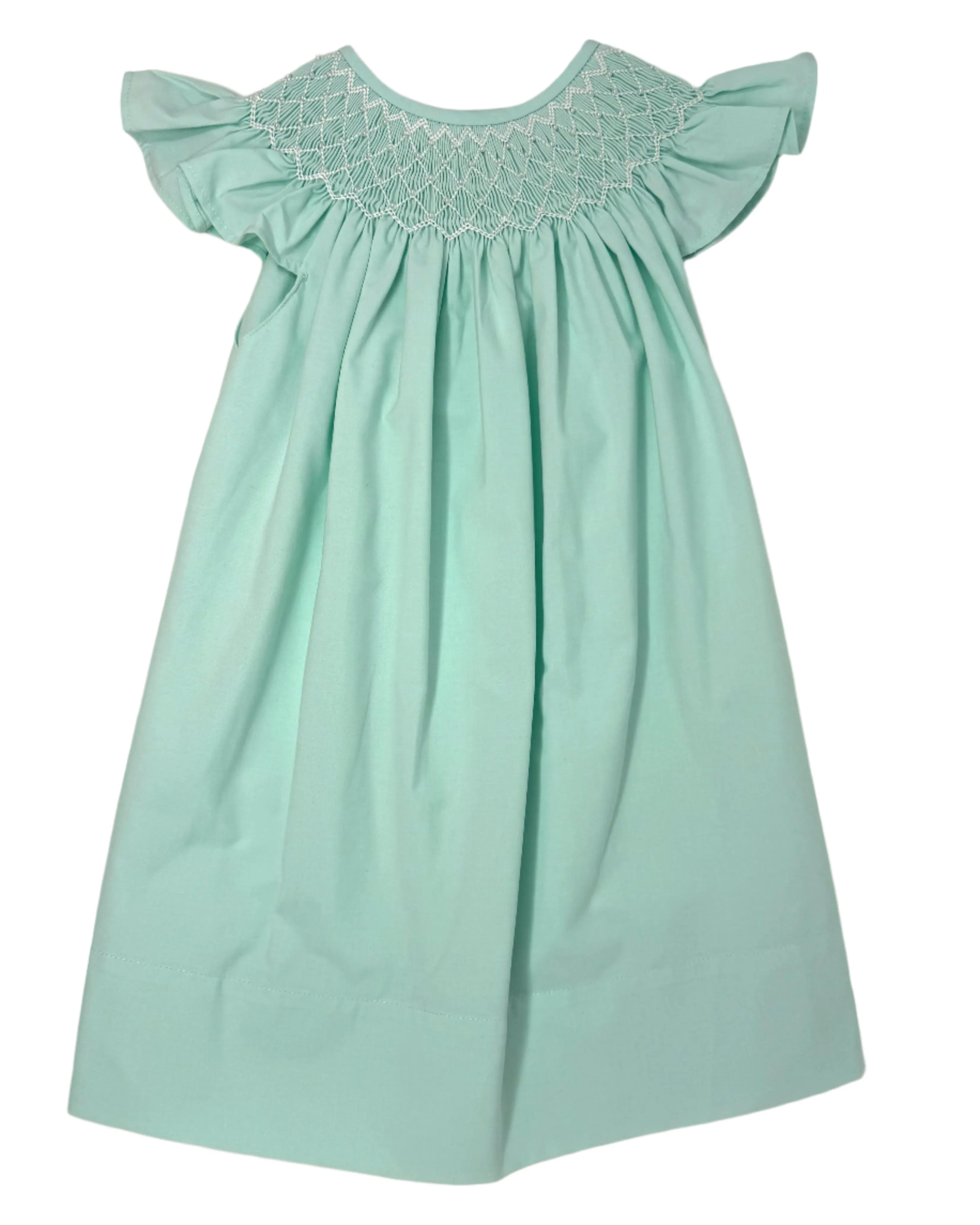 Mint Catherine Pearl Smocked Dress