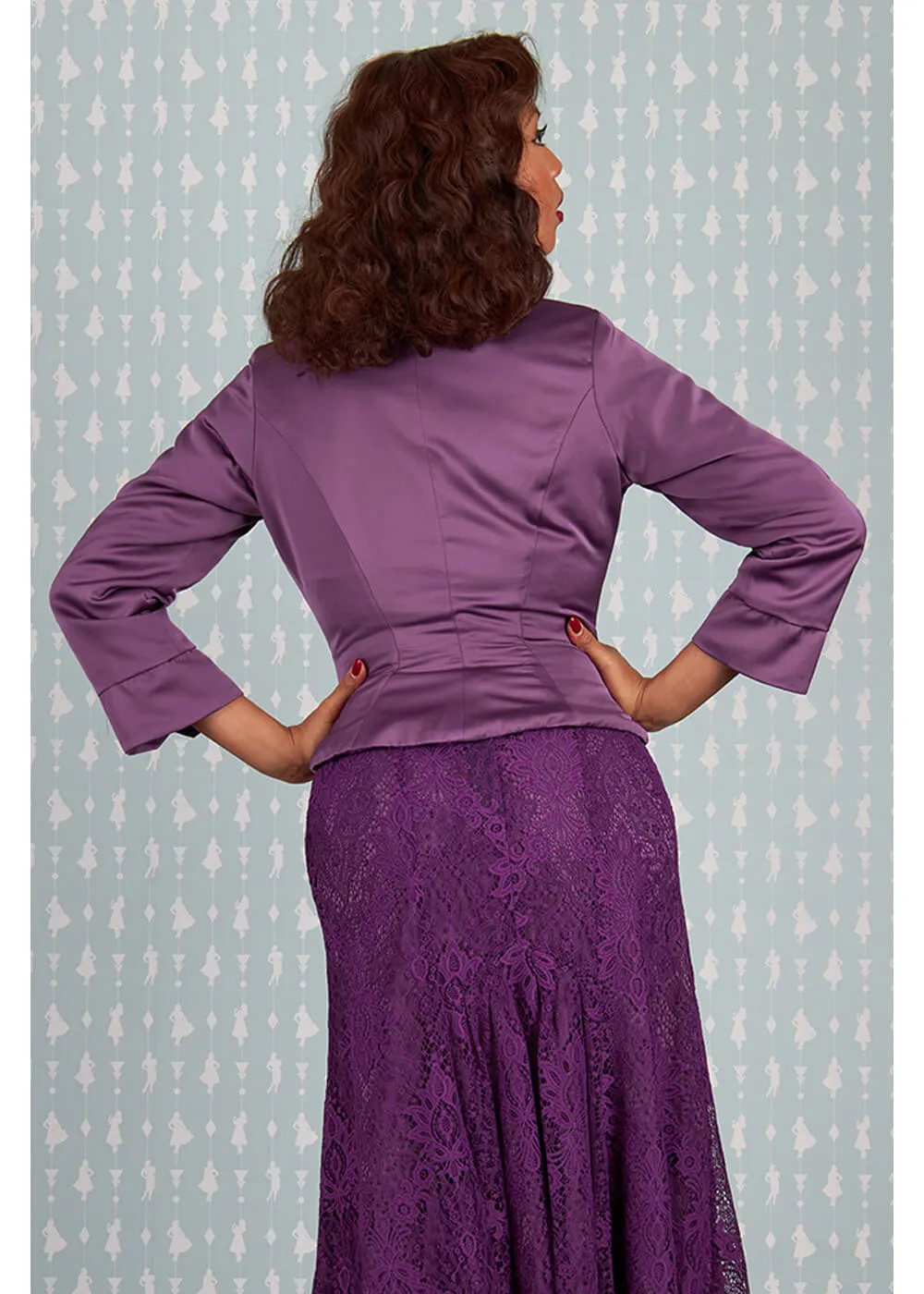 Miss Candyfloss Dessa Violette Lace Reversable 40's Blazer Purple
