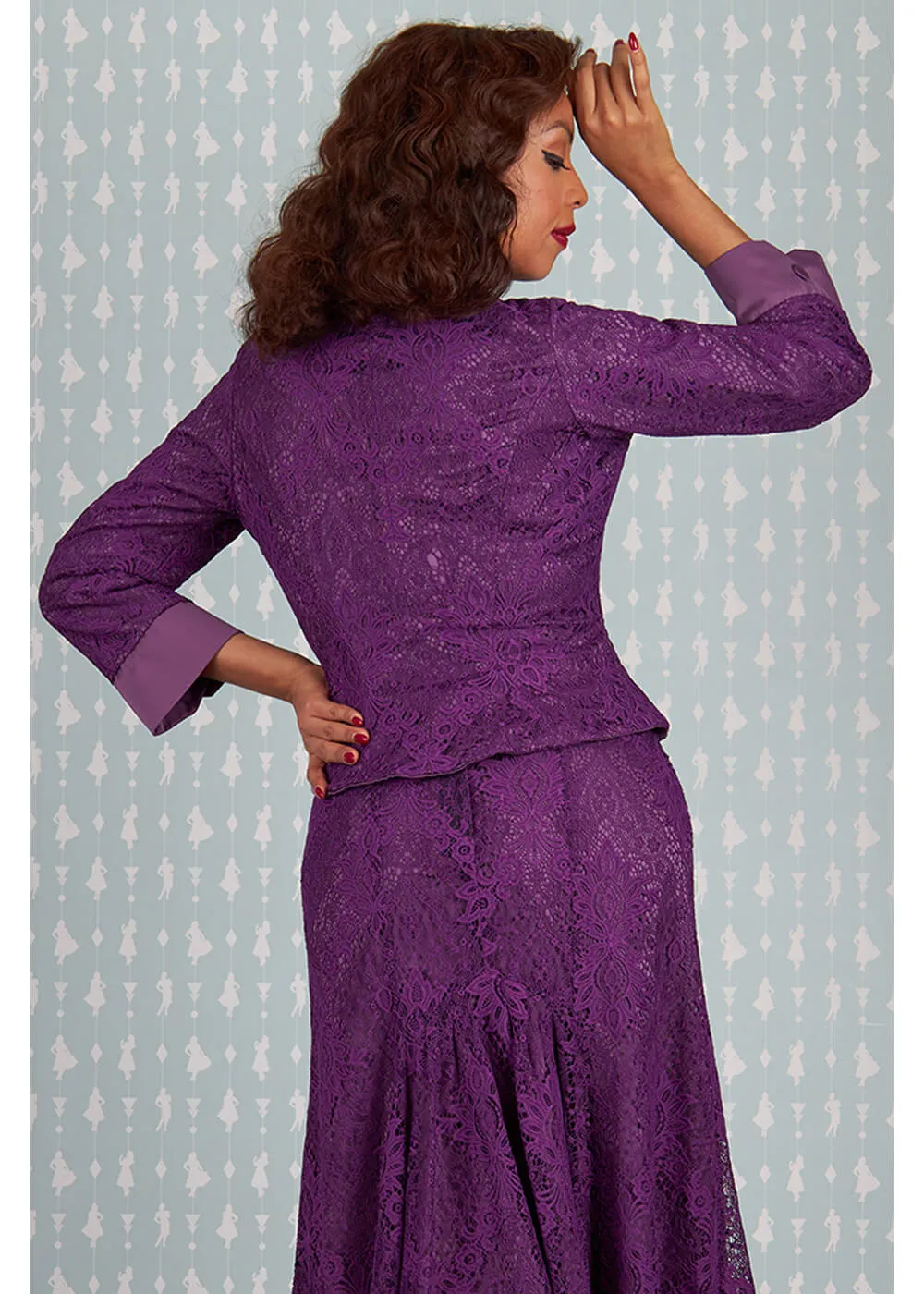Miss Candyfloss Dessa Violette Lace Reversable 40's Blazer Purple