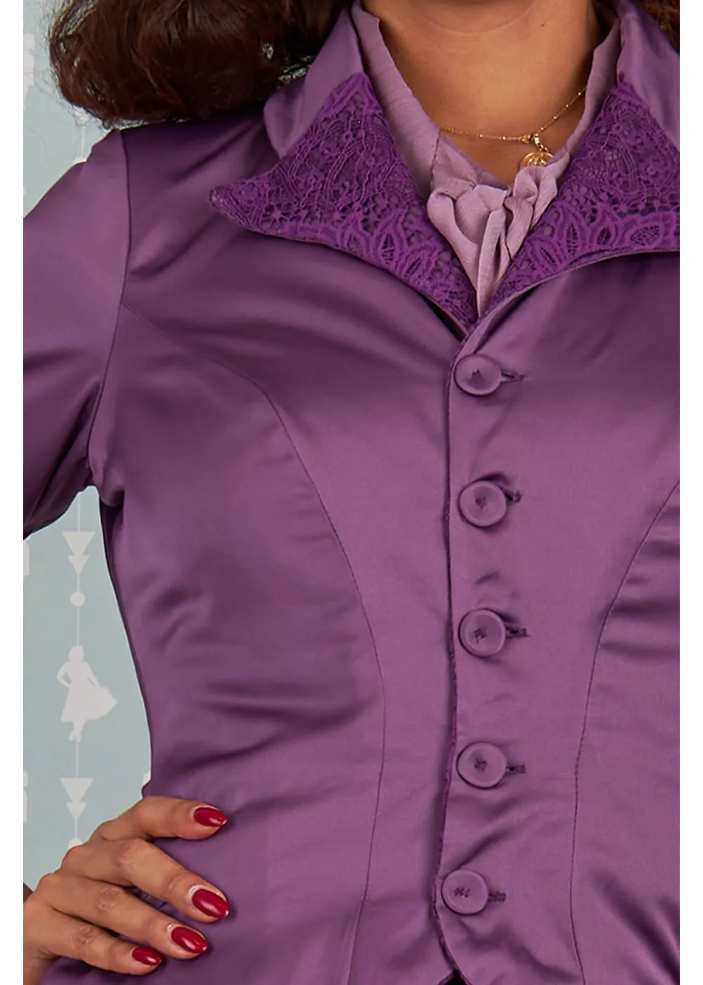 Miss Candyfloss Dessa Violette Lace Reversable 40's Blazer Purple
