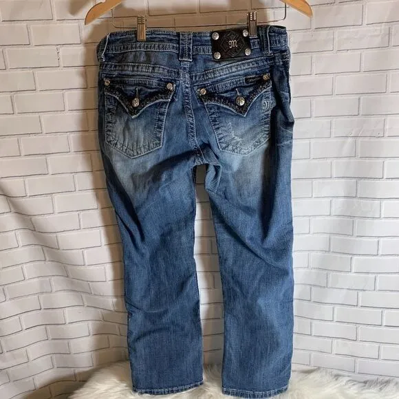 Miss Me Denim Boyfriend Distressed Capri Jeans