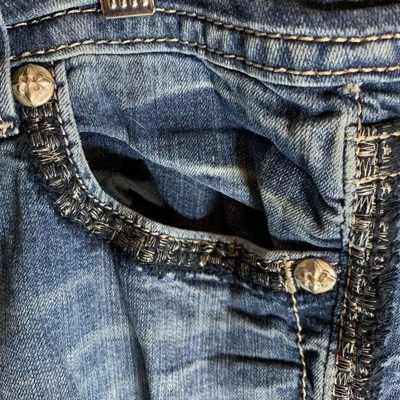 Miss Me Denim Boyfriend Distressed Capri Jeans