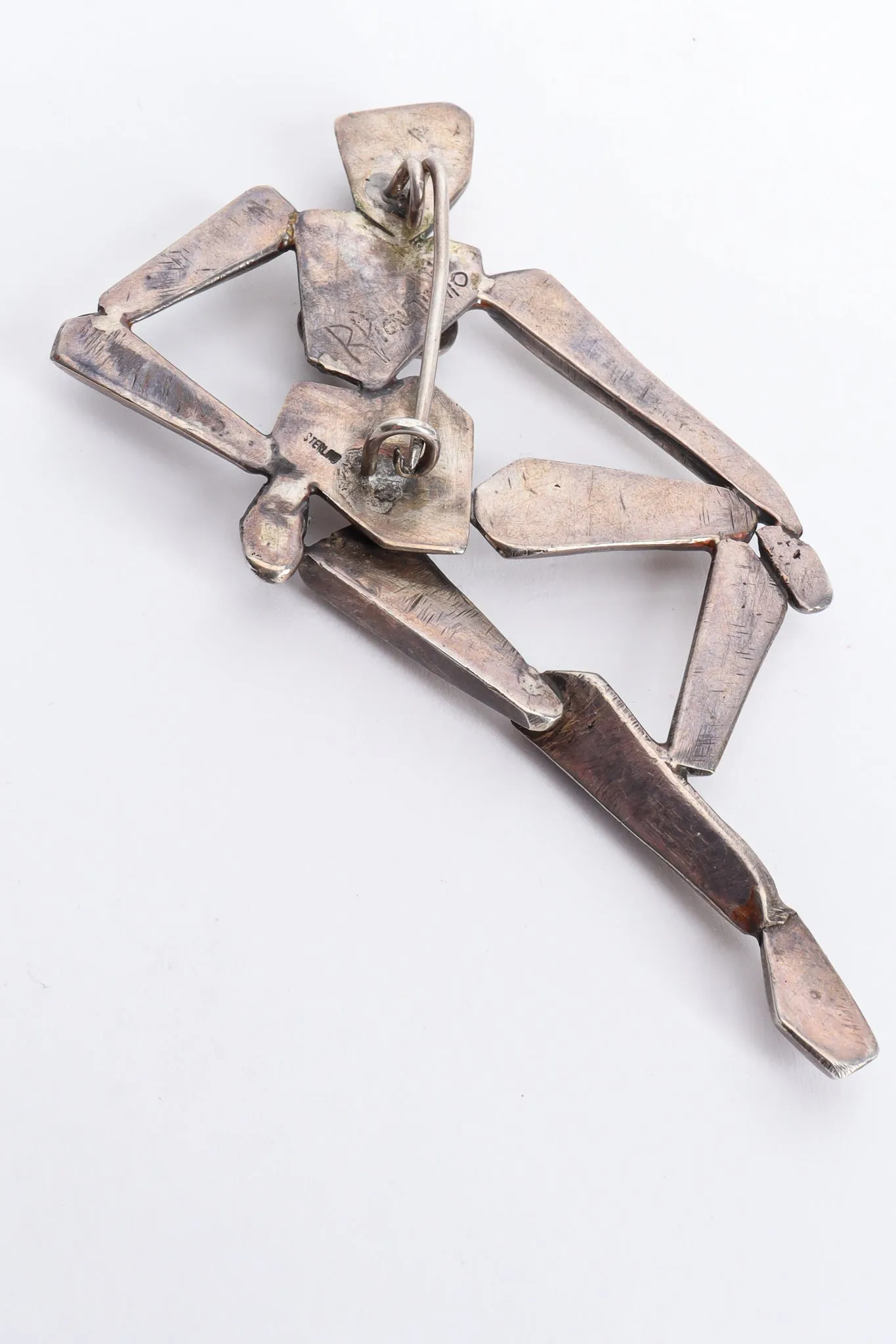 Modernist Silver Sculpted Female Brooch