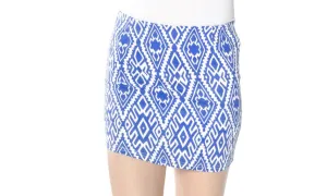 Mosaic Design Blue Miniskirt