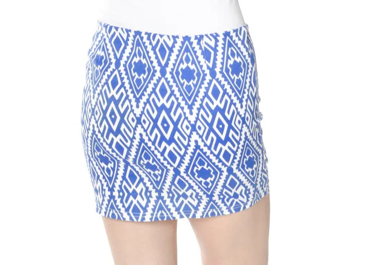 Mosaic Design Blue Miniskirt