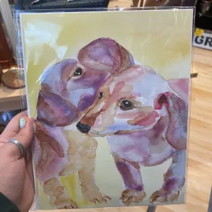 MR-58L Dachshund Pups LARGE Print 8x10