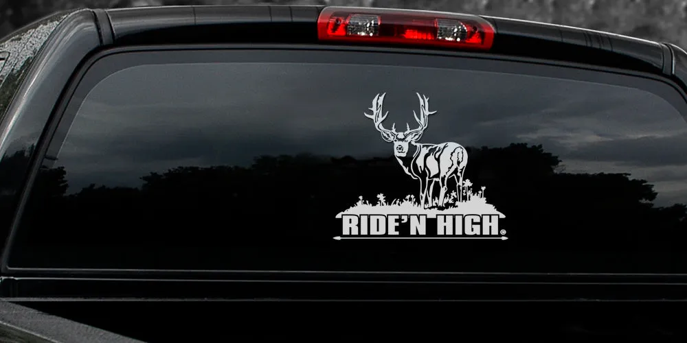 MULE DEER DECAL Titled "Ride'n High" By Upstream Images